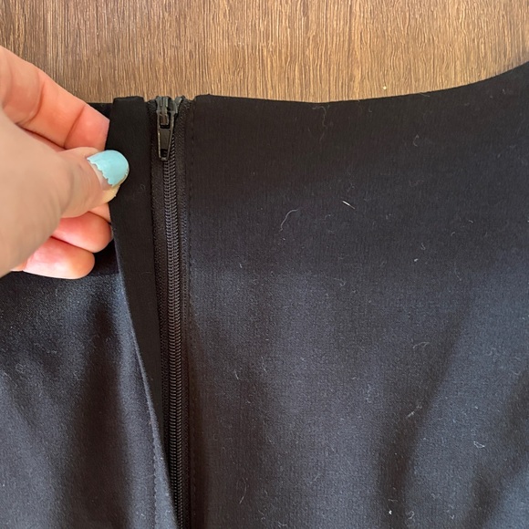 Calvin Klein Elegant Black Sleeveless Sheath Dress Asymmetric Collar Work Office - Picture 7 of 8